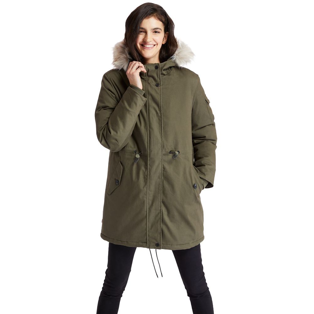 Parka Timberland Argentina Mujer - Mt Kelsey Fleece-Lined Parka - Verde Oliva - QPKZJW-967